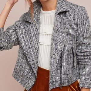 Anthro Gema Tweed Motto Jacket